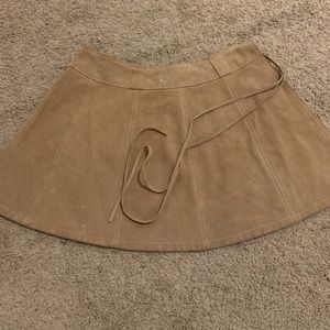 Leather wrap skirt